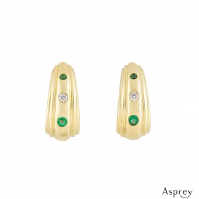 Asprey Diamond and Emerald Earrings Asprey Diamond and Emerald Earrings